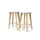 Sgabello Woody - bianco - Paperflow - set 2 pezzi