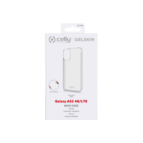 Celly Gelskin - Cover per cellulare - TPU (poliuretano termoplastico) - trasparente - per Samsung Galaxy A32
