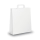 Shopper - maniglia piattina - 26 x 11 x 35 cm - carta kraft - bianco - Mainetti Bags - conf. 300 pezzi