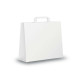 Shopper - maniglia piattina - 36 x 12 x 41 cm - carta kraft - bianco - Mainetti Bags - conf. 25 pezzi
