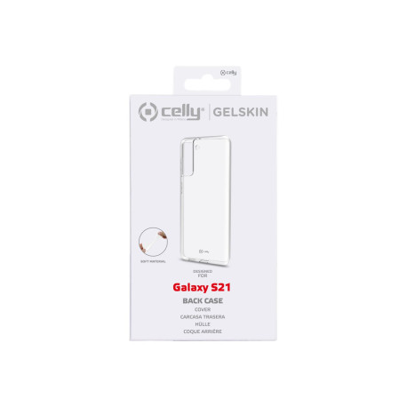 Celly Gelskin - Cover per cellulare - TPU (poliuretano termoplastico) - trasparente - per Samsung Galaxy S21 5G