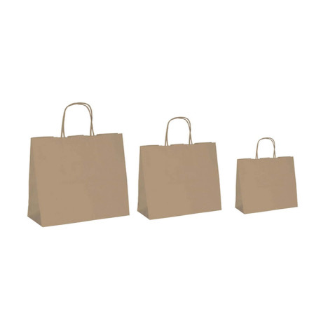 Shopper - maniglie cordino - 36 x 12 x 41 cm - carta biokraft - avana - Mainetti Bags - conf. 25 pezzi