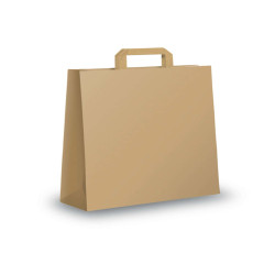Shopper - maniglie piattina - 22 x 10 x 29 cm - carta kraft - avana - Mainetti Bags - conf. 350 pezzi