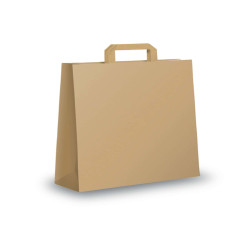 Shopper - maniglie piattina - 26 x 11 x 34,5 cm - carta kraft - avana - Mainetti Bags - conf. 300 pezzi