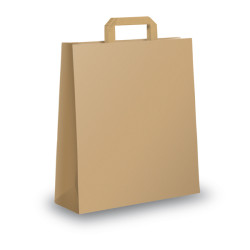 Shopper - maniglie piattina - 26 x 11 x 35 cm - carta kraft - avana - Mainetti Bags - conf. 300 pezzi