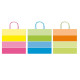 Shopper bicolor - con manici - carta ritorta - 16 x 8 x 21 cm - colori assortiti - Rex Sadoch