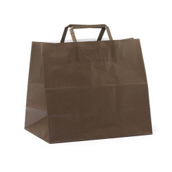 Shopper Flat Large - maniglie piattina - 28 x 17 x 32 cm - carta kraft - avana - Mainetti Bags - conf. 250 pezzi