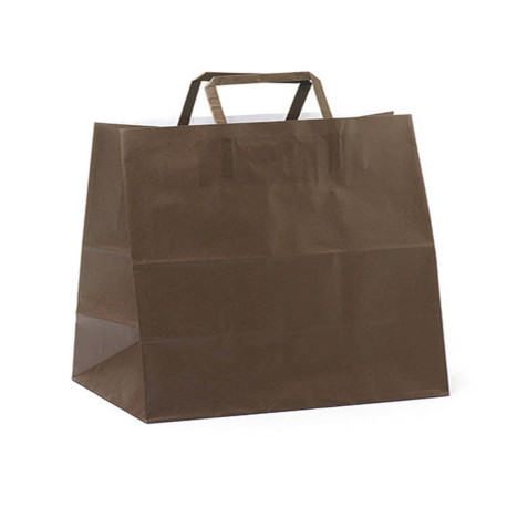 Shopper Flat Large - maniglie piattina - 28 x 17 x 32 cm - carta kraft - avana - Mainetti Bags - conf. 250 pezzi