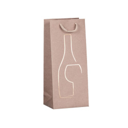 Shopper portabottiglie - con manici in corda - 12 x 37 x 9 cm - avorio - Rex Sadoch