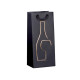 Shopper portabottiglie - con manici in corda - 12 x 37 x 9 cm - nero - Rex Sadoch
