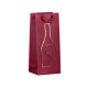 Shopper portabottiglie - con manici in corda - 12 x 37 x 9 cm - rosso - Rex Sadoch