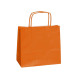 Shopper Twisted - maniglie cordino - 14 x 9 x 21 cm - carta kraft - arancio - Mainetti Bags - conf. 25 pezzi