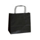 Shopper Twisted - maniglie cordino - 14 x 9 x 21 cm - carta kraft - nero - Mainetti Bags - conf. 25 pezzi