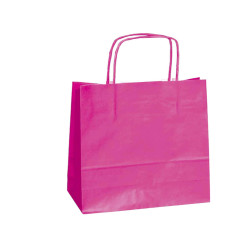 Shopper Twisted - maniglie cordino - 18 x 8 x 24 cm - carta kraft - magenta - Mainetti Bags - conf. 25 pezzi