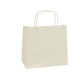 Shopper Twisted - maniglie cordino - 22 x 10 x 29 cm - carta kraft - avorio - Mainetti Bags - conf. 25 sacchetti