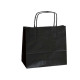 Shopper Twisted - maniglie cordino - 22 x 10 x 29 cm - carta kraft - nero - Mainetti Bags - conf. 25 pezzi