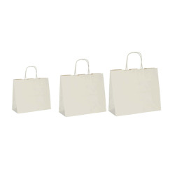 Shopper Twisted - maniglie cordino - 22 x 10 x 29 cm - carta kraft - sabbia - Mainetti Bags - conf. 25 pezzi