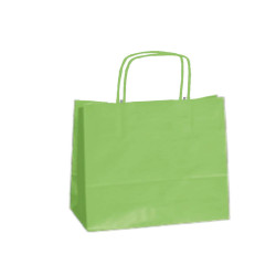 Shopper Twisted - maniglie cordino - 22 x 10 x 29 cm - carta kraft - verde mela - Mainetti Bags - conf. 25 pezzi