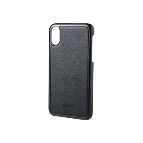 Celly Ghost Cover - Cover per cellulare - policarbonato, similpelle - nero - per Apple iPhone X, XS
