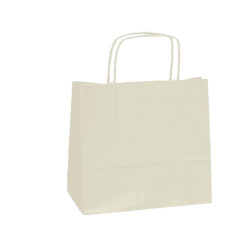 Shopper Twisted - maniglie cordino - 26 x 11 x 34,5 cm - carta kraft - avorio - Mainetti Bags - conf. 25 sacchetti