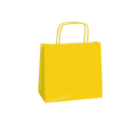 Shopper Twisted - maniglie cordino - 26 x 11 x 34,5 cm - carta kraft - giallo - Mainetti Bags - conf. 25 pezzi