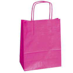Shopper Twisted - maniglie cordino - 26 x 11 x 35 cm - carta kraft - magenta - Mainetti Bags - conf. 25 pezzi