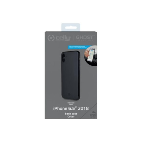 Celly Ghost Skin - Cover per cellulare - gomma morbida, TPU (poliuretano termoplastico) - nero - per Apple iPhone XS Max