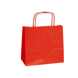 Shopper Twisted - maniglie cordino - 26 x 11 x 34,5 cm - carta kraft - rosso - Mainetti Bags - conf. 25 pezzi