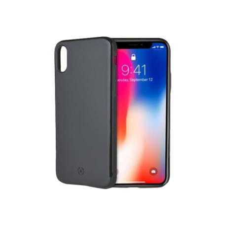 Celly Ghost Skin - Cover per cellulare - TPU (poliuretano termoplastico) - nero - per Apple iPhone X, XS