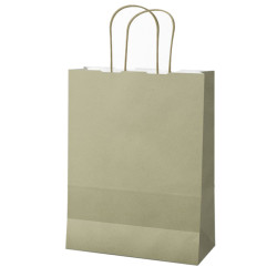 Shopper Twisted - maniglie cordino - 26 x 11 x 35 cm - carta kraft - salvia - Mainetti Bags - conf. 25 pezzi
