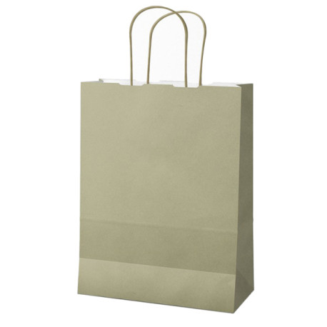 Shopper Twisted - maniglie cordino - 26 x 11 x 35 cm - carta kraft - salvia - Mainetti Bags - conf. 25 pezzi
