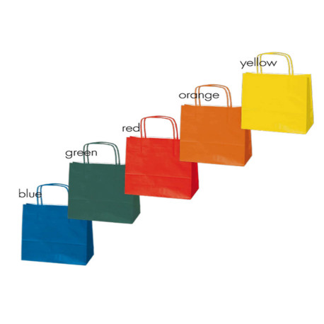 Shopper Twisted - maniglie cordino - 26 x 11 x 35 cm - carta biokraft - colori assortiti autunno/inverno - Mainetti Bags - conf