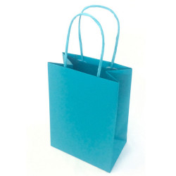 Shopper Twisted - maniglie cordino - 36  x 12 x 41 cm - carta kraft - azzurro - Mainetti Bags - conf. 25 pezzi