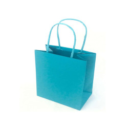 Shopper Twisted - maniglie cordino - 36  x 12 x 41 cm - carta kraft - turchese - Mainetti Bags - conf. 25 pezzi