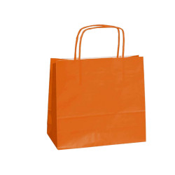Shopper Twisted - maniglie cordino - 36 x 12 x 41 cm - carta kraft - arancio - Mainetti Bags - conf. 25 pezzi