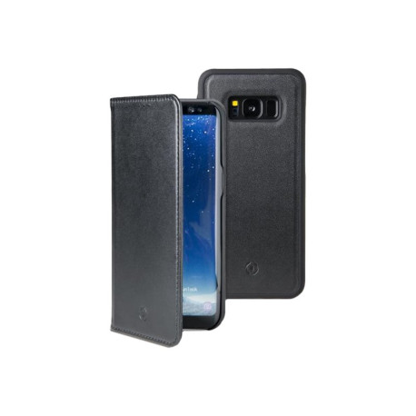 Celly Ghost Wally 2in1 - Flip cover per cellulare - similpelle - nero - per Samsung Galaxy S8