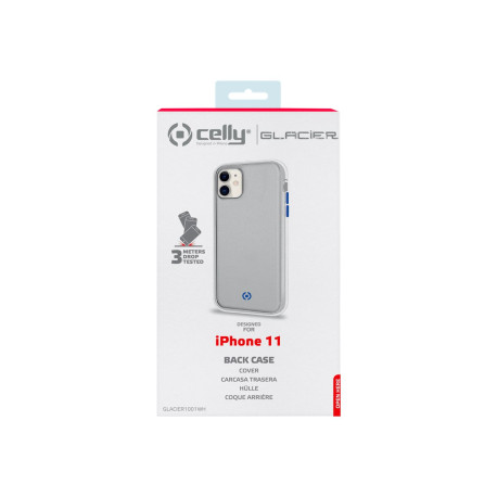 Celly Glacier - Cover per cellulare - policarbonato, TPU (poliuretano termoplastico) - bianco, trasparente opaco - per Apple iP