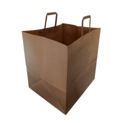 Shoppers Flat Maxi - maniglie piattina - 36 x 32 x 36 cm - carta kraft - avana - Mainetti Bags - conf. 150 pezzi