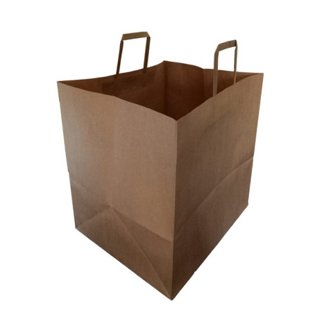 Shoppers Flat Maxi - maniglie piattina - 36 x 32 x 36 cm - carta kraft - avana - Mainetti Bags - conf. 150 pezzi