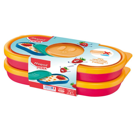 Snack box Picnik Concept - rosa corallo - Maped - set 2 pezzi