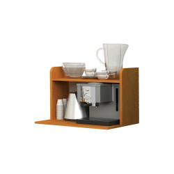 Sopralzo angolo Ristoro - punto caffè - 59,8 x 24 x 50 cm - bianco/noce chiaro