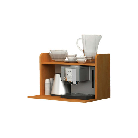 Sopralzo angolo Ristoro - punto caffè - 59,8 x 24 x 50 cm - bianco/noce chiaro