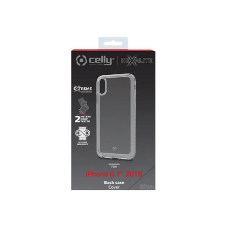 Celly Hexalite - Cover per cellulare - policarbonato, TPU (poliuretano termoplastico) - trasparente - per Apple iPhone XR