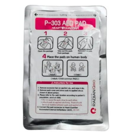 Elettrodi Adulti / Pediatrici DAE Radian Qbio Heartlin Piastre Dura 2 anni RadP303
