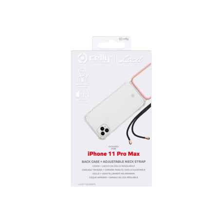 Celly LACET - Cover per cellulare - TPU (poliuretano termoplastico) - trasparente - per Apple iPhone 11 Pro Max