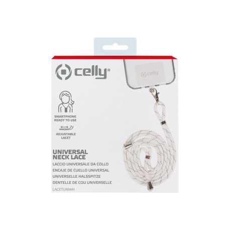 Celly LACETUNI - Bretella per collo per telefono cellulare - universale - bianco