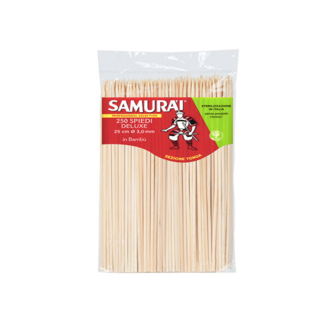 Spiedi delux - in bambù - 25 cm - Samurai Party - conf. 250 pezzi