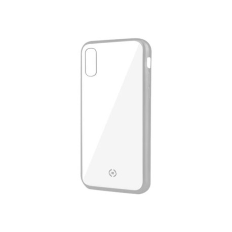 Celly Laser Matt - Cover per cellulare - gomma, TPU (poliuretano termoplastico) - argento, trasparente - per Apple iPhone XS Ma