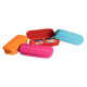 Astuccio 2 zip Monocromo -  21 x 5 x 9 cm - silicone/poliestere - colori assortiti - Pigna