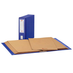 Classificatore alfabetico Mec - 20 cartelline 3 lembi - 23 x 32 cm - dorso 8,5 cm - blu - King Mec